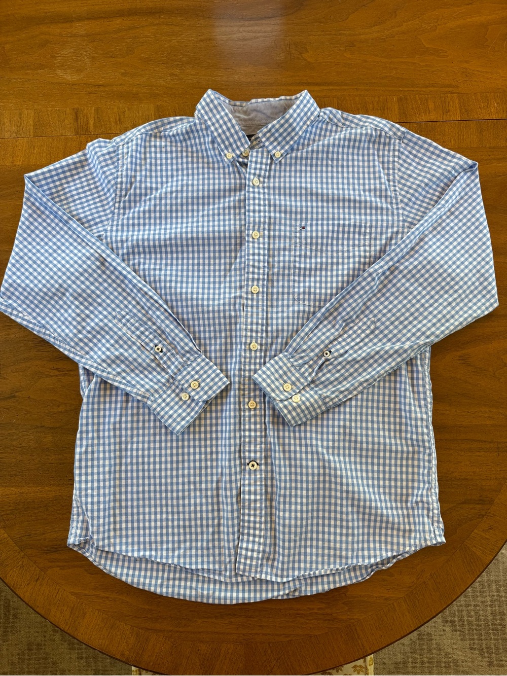 Tommy Hilfiger Men's Blue Gingham Button-Down Shirt